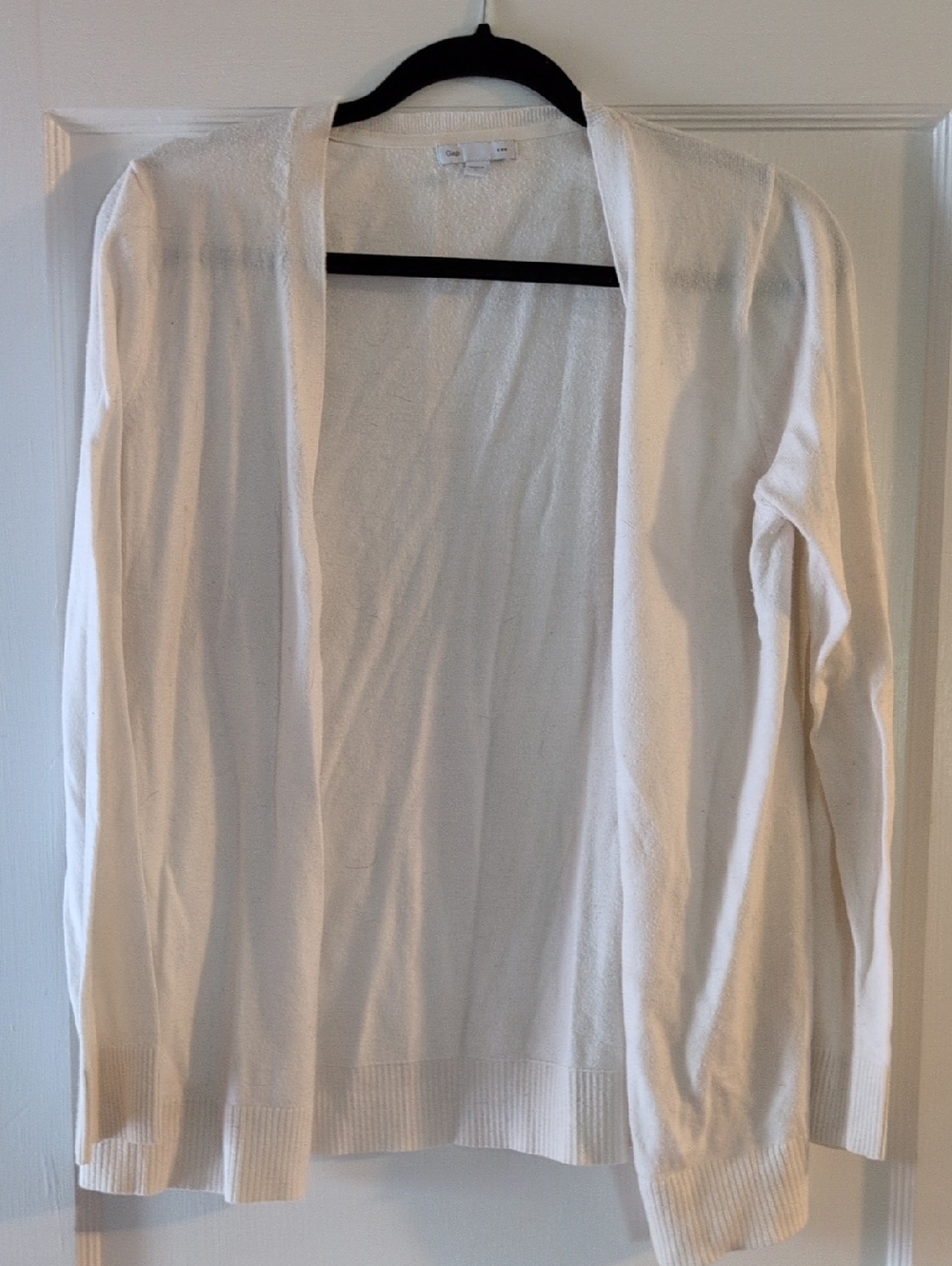 Gap Lightweight Open-Front White Sweater Cardigan